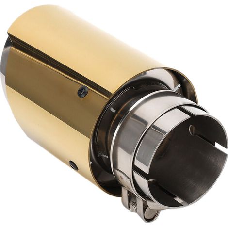 Tubo de escape de acero inoxidable para coche, entrada de 63 mm/2,5 pulgadas, salida de 89 mm/3,5 pulgadas, punta de escape dorada universal -Crezuo