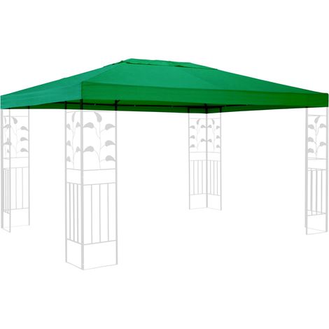 Ersatzdach für Pavillon 3x4m Grün Ersatzbezug Pavillondach
