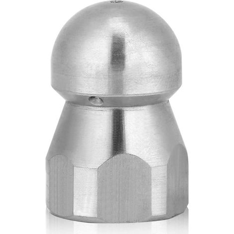 High Pressure Water and Sewer Cleaning Nozzle, Stainless Steel Washer Attachment for 3/8 Inch Pipes and Drains (1/5)