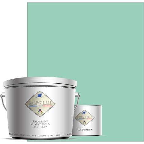 Peinture résine époxy 2,5L MAT 25m² Vert Menthe Opium
