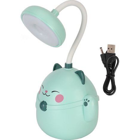Lampe de bureau portable pliable rechargeable USB LED verte, protection oculaire pour lecture, veilleuse design mignon (1/5)