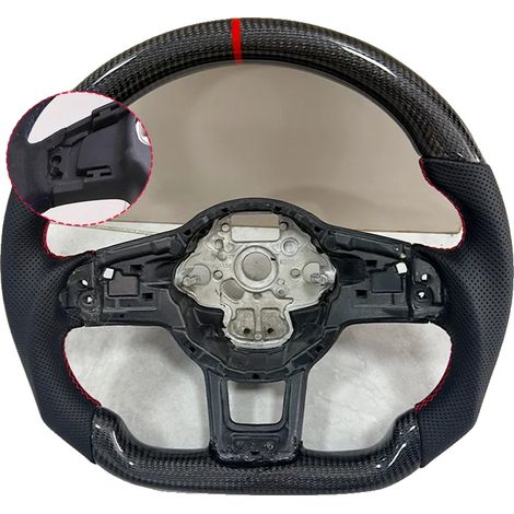 Funda para volante de fibra de carbono, fácil instalación, con agujeros. (1/2)