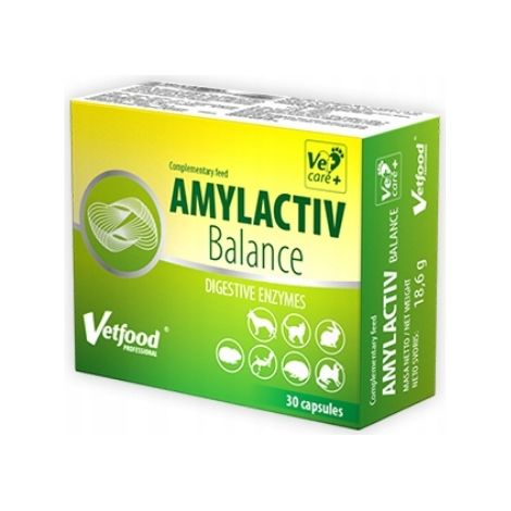 Vetfood Amylactiv Balance, complément digestif pour chiens et chats, 60 capsules
