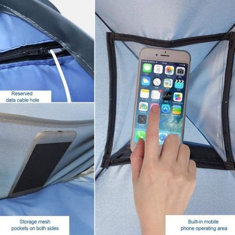 Tente d'appui-tête pliable, protection d'ombre pour le visage, idéale pour camping, randonnée, plage et activités d'été (1/5)