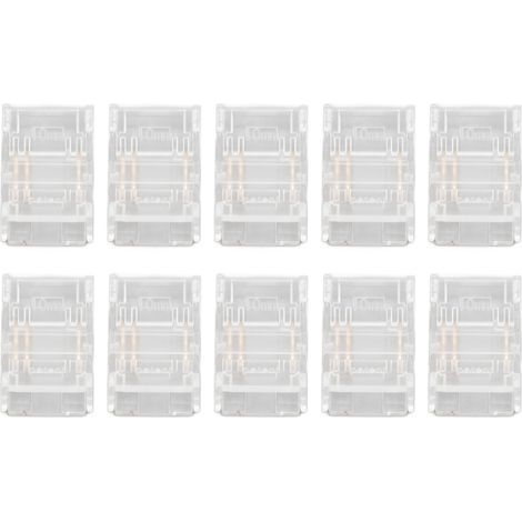 Lot 10 connecteurs COB – bande à bande – connexion rapide – 3 broches 10mm – sans soudure – pour bandes lumineuses (1/5)