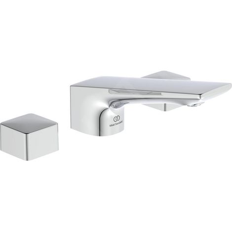 Robinet de lavabo à 3 trous Conca, avec vidage, longueur 133 mm, chromé (1/4)