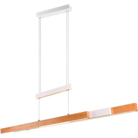 Suspension LED réglable Trajan blanc bois 46W Trio (1/3)
