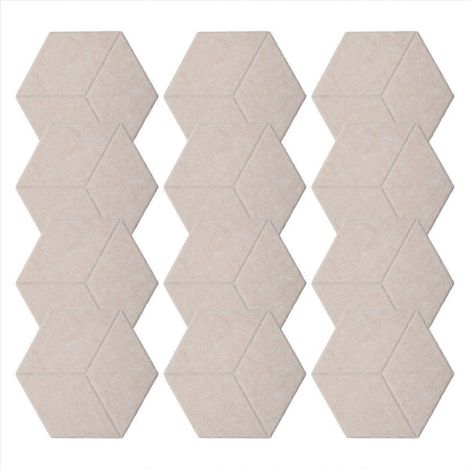 12 PACK Acoustic Foam,Self-Adhesive Sound Proof Panels(Shallow Camel) (1/5)
