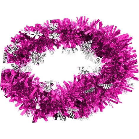 Guirlande En Laine Métallique - Guirlande À Flocons De Neige Avec Paillettes - 200 cm - Pour Arbre De Noël Cheminée Intérieur Extérieur (1/5)