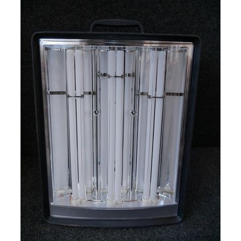 Projecteur mobile fluo 3x36W lampes 4000K 2900lm culot 2G11 230V avec 2 PC 16A + inter + cable 5m étanche IP54 GLADIATOR 108
