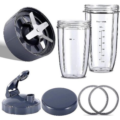 Adecuado vaso cuchillas licuadora Nutribullet: vaso grande 946,4 ml (32 oz), frescura resellable junta goma, licuadoras Nutri Bullet 600 W/900 W (1/5)