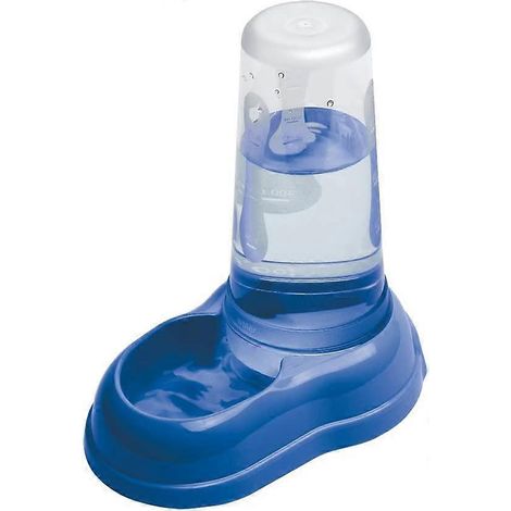 Wasser- und Futterspender für Hunde und Katzen, 0,6 Liter, blau