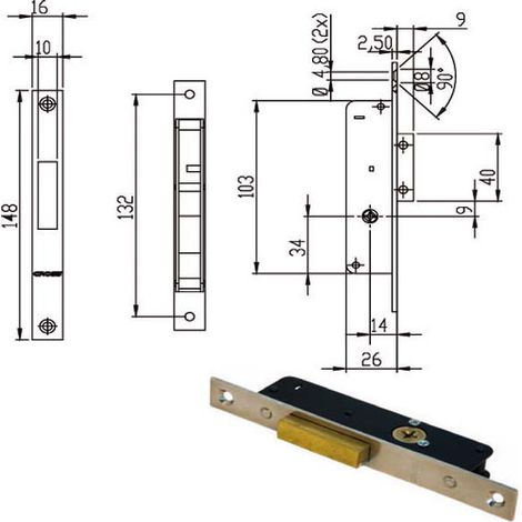 Cerradura para muebles Infilare E14 Bq 100872 Omr