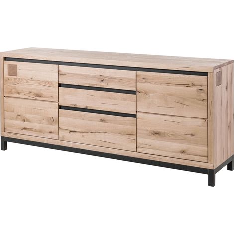 Sideboard Wildeiche 190x45x85 bianco geölt VILLANDERS 251