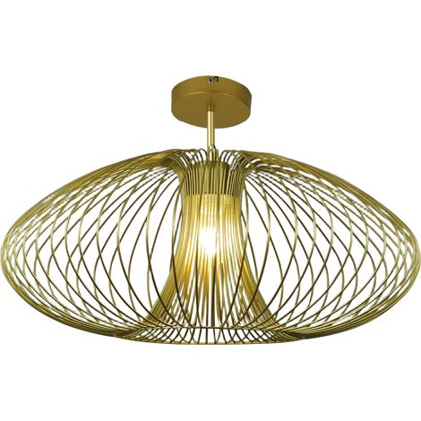 Plafonnier Fassa Ø60Cm En Métal Doré Mat, Douille E27 40W, Design Moderne Et Élégant Pour L'Éclairage Intérieur, Ip20 - Fassa (1/3)