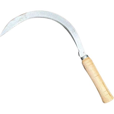Outils agricoles dentelés, avec Lame en Acier Trempé et Manche en Bois, Outil Agricole Professionnel