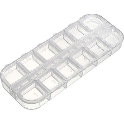Boîte de rangement pour composants sourcing map en 2 parties - PS solide 12 compartiments blanc