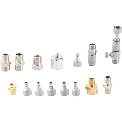 Beyamis Kit de 15 adaptateurs pour aérographe en acier inoxydable avec raccords à déconnexion rapide (1/5)