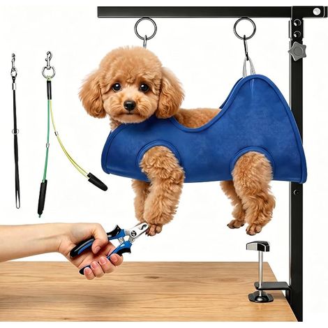 Table de toilettage pliable pour chien avec pince de table, réglable (1/5)