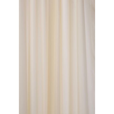 Croydex Waterproof Shower Curtain, Plain Ivory Fabric Curtain, 180x180cm (1/3)