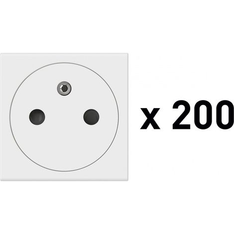 Lot de 200 prises de courant 2P + T - Surface - 2 modules - Blanc - Mosaic - 077199L - Legrand (1/3)