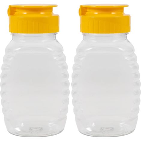 2 bouteilles condiments pressantes 10,2×5,2×4 cm, réutilisables anti-fuite pour miel, ketchup ou vinaigrette (1/5)