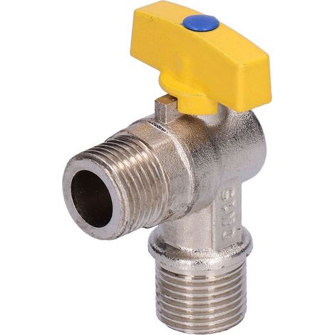 Robinet d'arrêt à gaz naturel filetage mâle G1/2, accessoire de plomberie en laiton chromé (1/5)