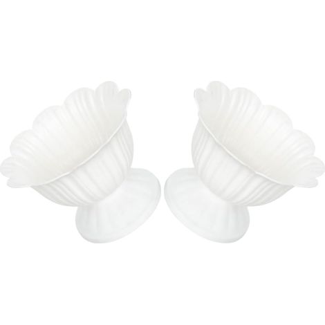 Soilless Garden, White Plastic, 2-Piece Set, Modern Plant Pot for Indoor and Balcony Use (1/5)