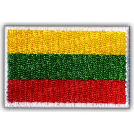 Aufnäher mit litauischer Flagge – selbstklebende Rückseite – gestickter Aufnäher/Abzeichen/Emblem