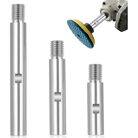 3 Pcs Tige de Connexion d'Extension Rallonges pour Meuleuse d'Angle, M14 Alliage Tiges d'Extension pour Meuleuse d'Angle, Tampons de Polissage de Voiture (75 mm/100 mm/140 mm) (1/5)