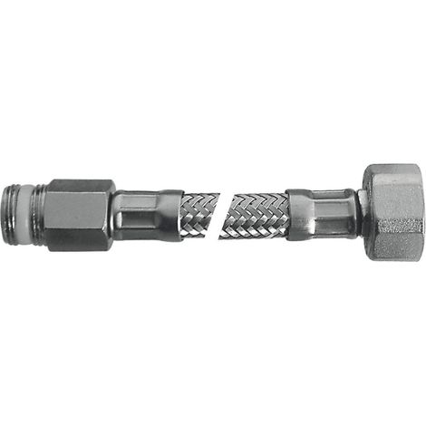 SCELTO DA DESIVERO Flessibile flex inox con rosone mp 3/8"xf1/2"l.350 codice prod: DSV04701 (1/2)