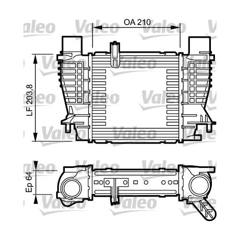Intercooler, échangeur Valeo 817999 NISSAN 144619U20A 8200170504 8200297423
