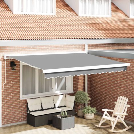 Cadre d'auvent-Support d'auvent Blanc 300 x 250 cm Aluminium (1/5)
