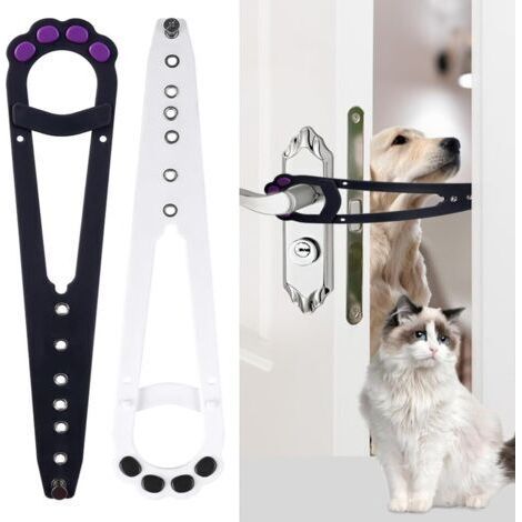 Loquet de Porte pour Chat,2 Pièces Alternative à la porte pour animal Loquet de Porte Door,pour Laisser Entrer Les Chats Empêcher Le Chien d'Entrer (1/5)