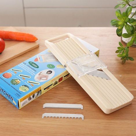 Mandoline - Lames Interchangeables En Acier Inoxydable - Pour Coupe Légumes Et Épluchage - 31,5 X 9 X 2,5 Cm - 1 Pièce (1/4)