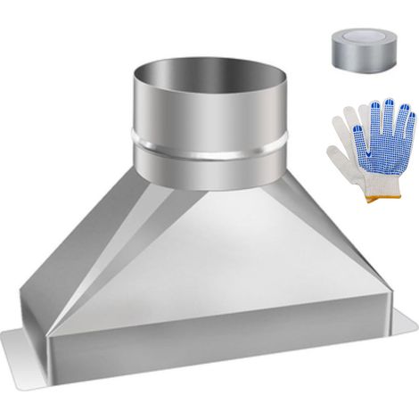 Kit de transition pour conduit rectangulaire à rond, adaptateur en alliage de zinc résistant à la chaleur et à la rouille, évent de 4 pouces