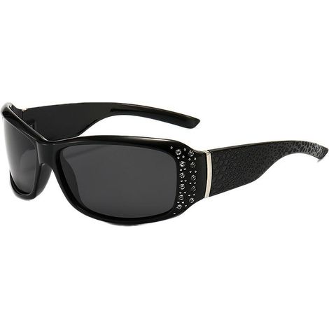 Lunettes de vision nocturne polarisées pour femmes (noires), protection UV, anti-éblouissement, lunettes de cyclisme pour la conduite/le brouillard/la pluie (1/5)
