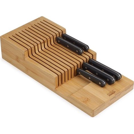 DrawerStore, Joseph Joseph, modello Bamboo Large 2-tier Knife Organiser, organizer per coltelli , uso principale in cucina, caratteristiche di due livelli, materiale bambù, colore naturale. (1/5)