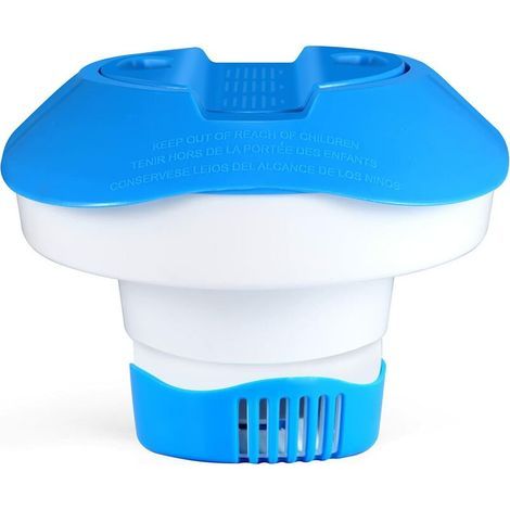 Distributeur flottant, distributeur de produit flottant, distributeur de pastilles de chlore pour piscines, spas, jacuzzis et fontaines (1/5)