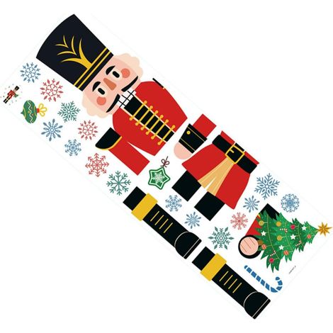 Autocollant de Fenêtre Casse-noisette de Noël en Pvc, Décoration Adhésive Amovible Flocons de Neige, Autocollants pour Vitres et Portes, Décor Festif pour Maison et Fête (1/5)