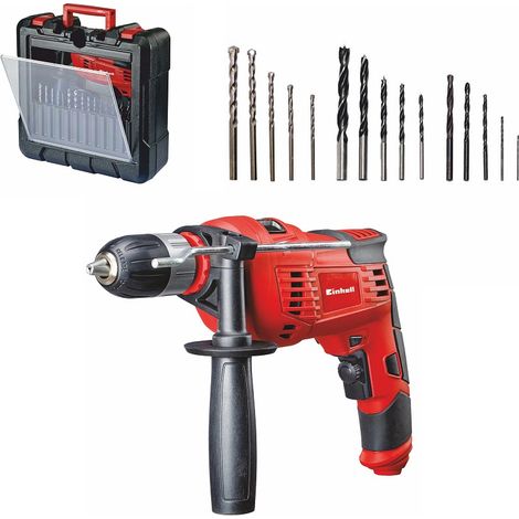 Perceuse a' percussion Einhell TC-ID 1000 kit 1010w 230v + coffret et jeu de 15 embouts