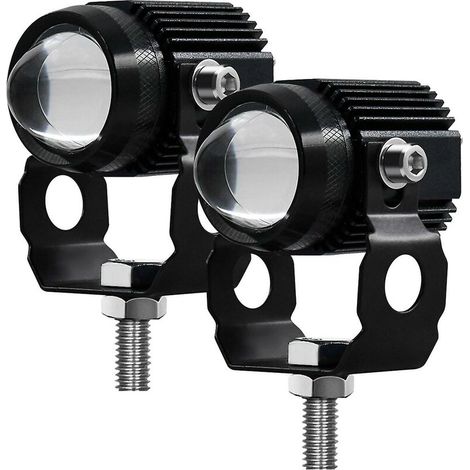 Phare LED moto projecteur double couleur pour scooter ATV avec lentille de projection