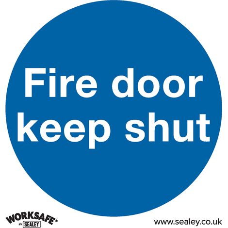 Sealey SS1V1 Worksafe® Fire Door Keep Shut Safety Sign - Self-Adhesive Vinyl