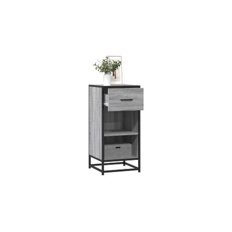 Buffet sonoma gris 35,5x35x76 bois d'ingénierie et métal (1/5)