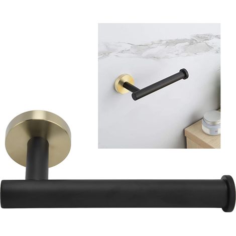Schwarzer und goldener Toilettenpapierhalter aus Edelstahl 304, Badezimmeraccessoire, Toilettenpapieraufbewahrung (1/5)