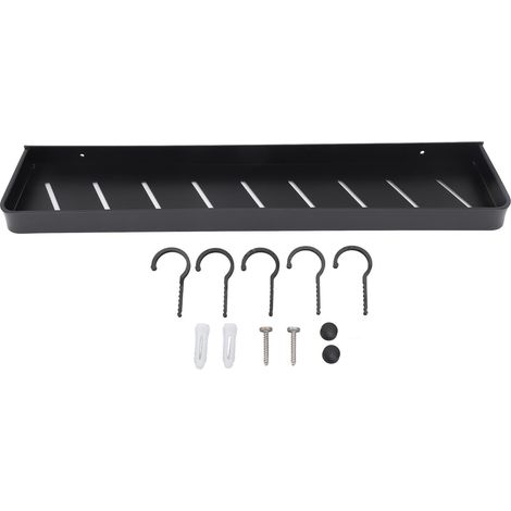 Estante colgante de ducha de aluminio de 60 cm de altura con ganchos – Organizador de pared versátil para baños con gran capacidad (1/5)
