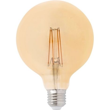 Bombilla E27 LED 4W 2200K Ø125 Globo filamento led ambar (1/3)
