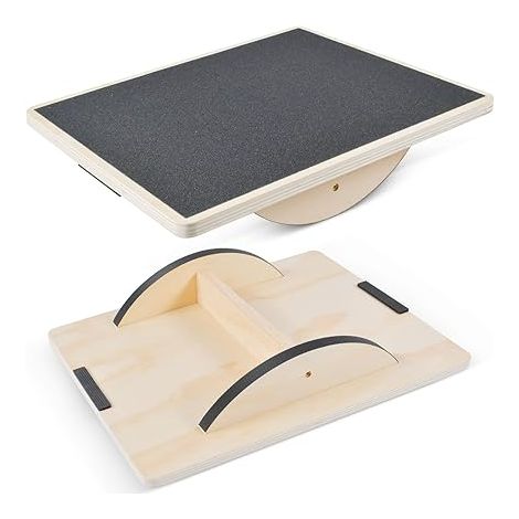 Plateau D'équilibre, Balance Board, Planche d'équilibre Professionnelle en Bois, Planche à Bascule, Coussin D'équilibre, Planche d'équilibrage pour Dessous de Bureau, Antidérapant