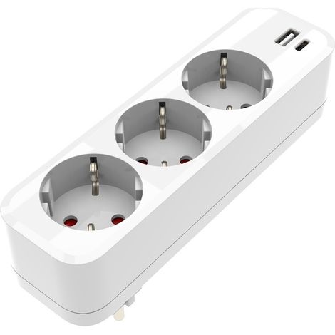 ADAPTADOR ONLEX PC 3TOMAS 16A.USB+TYPE C