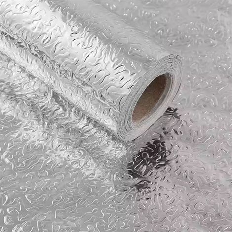 Papel pintado autoadhesivo de PVC plateado cepillado impermeable para armarios, muebles, etc. (1/4)